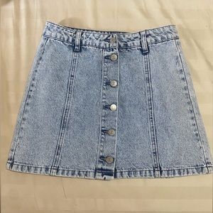 Forever 21 acid wash denim mini skirt